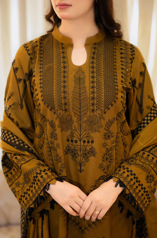 Winter 3PC Dhanak Embroidered Suit - LIBASS