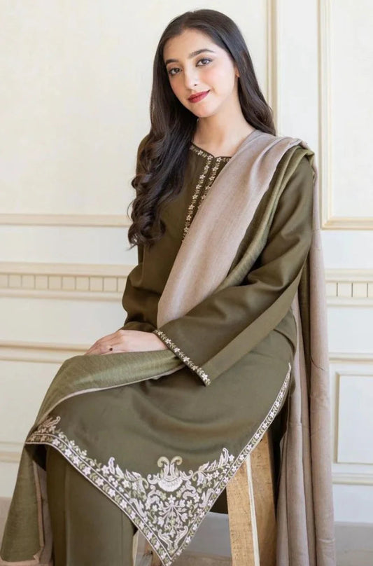Asling Unstitched Luxury Dhanak Heavy Embroidered 3PC Suit