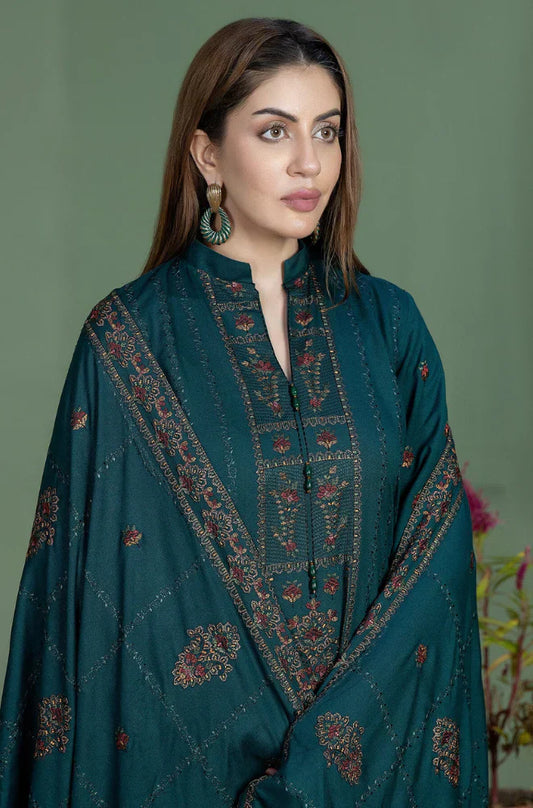 3PC DHANAK UNSTITCHED WITH EMBROIDERED SHAWL