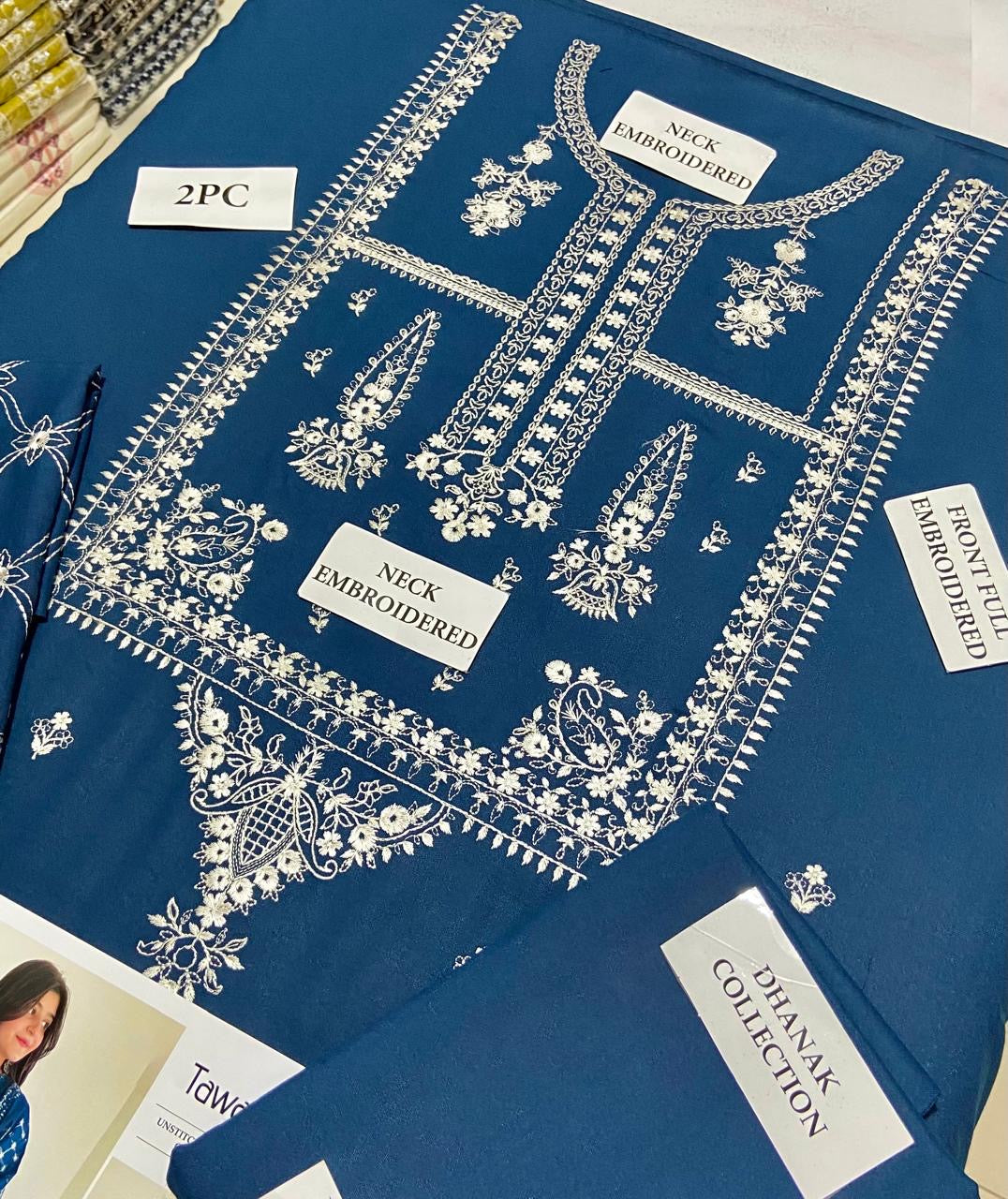 Dhanak 2pc Unstitched Embroidered