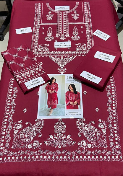 Dhanak 2pc Unstitched Embroidered
