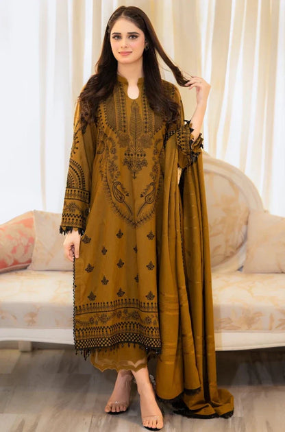 Winter 3PC Dhanak Embroidered Suit - LIBASS