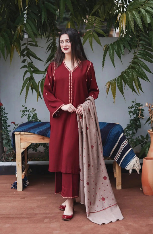 Asling Unstitched Luxury Dhanak Heavy Embroidered 3PC Suit