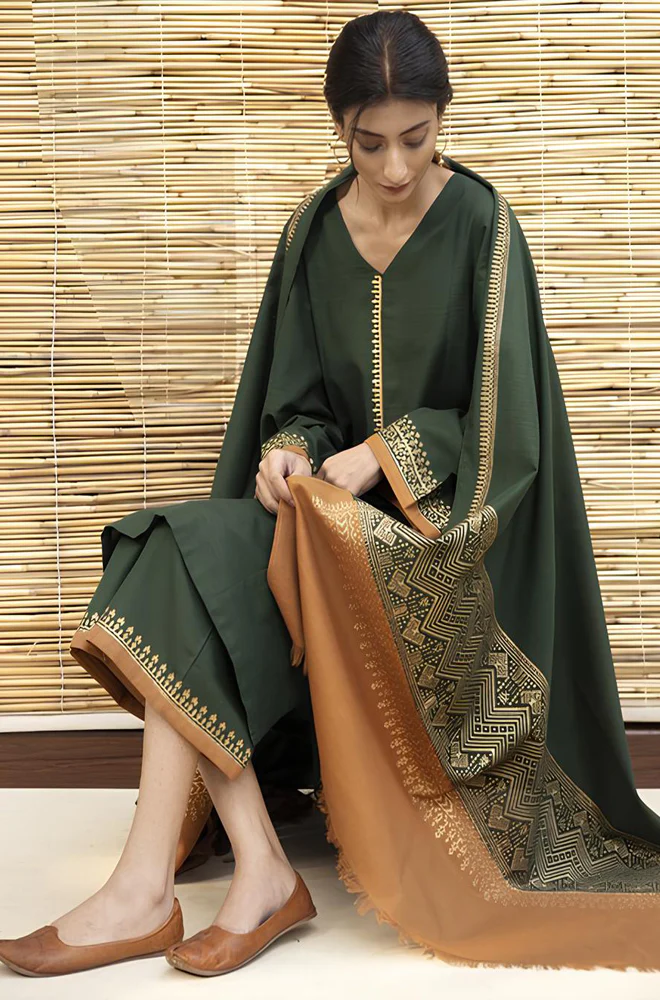 Dyot Dhanak Suit With Wool Shawll