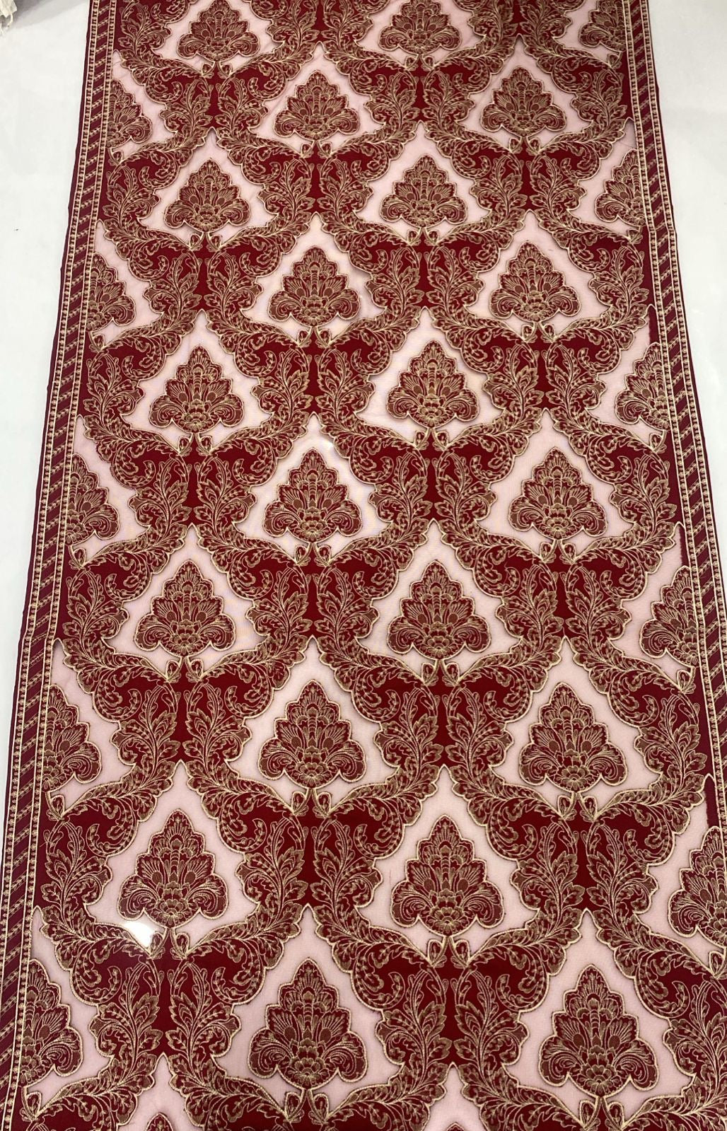 Reddish Mehroon Unstitched Luxury Dhanak Heavy Embroidered 3pc 508