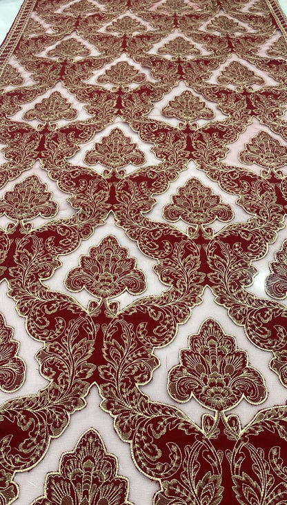 Reddish Mehroon Unstitched Luxury Dhanak Heavy Embroidered 3pc 508