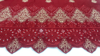 Reddish Mehroon Unstitched Luxury Dhanak Heavy Embroidered 3pc 508