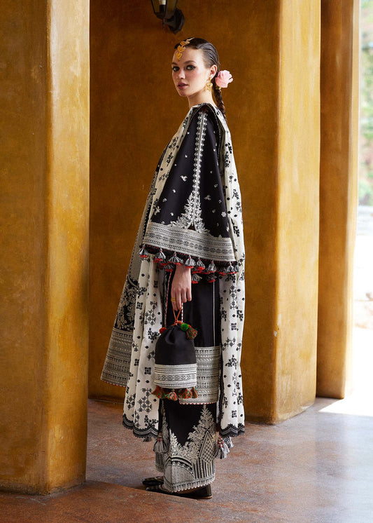 Hussain Rehar Unstitched Luxury Dhanak Heavy Embroidered 3PC Suit