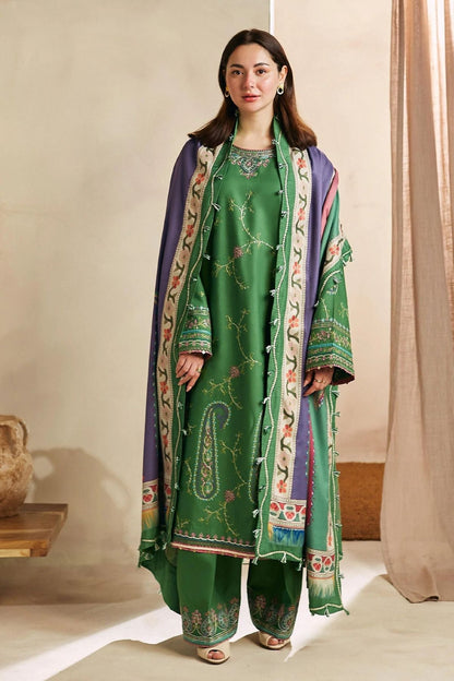 Zara Shahjahan Unstitched Luxury Dhanak Heavy Embroidered 3PC Suit