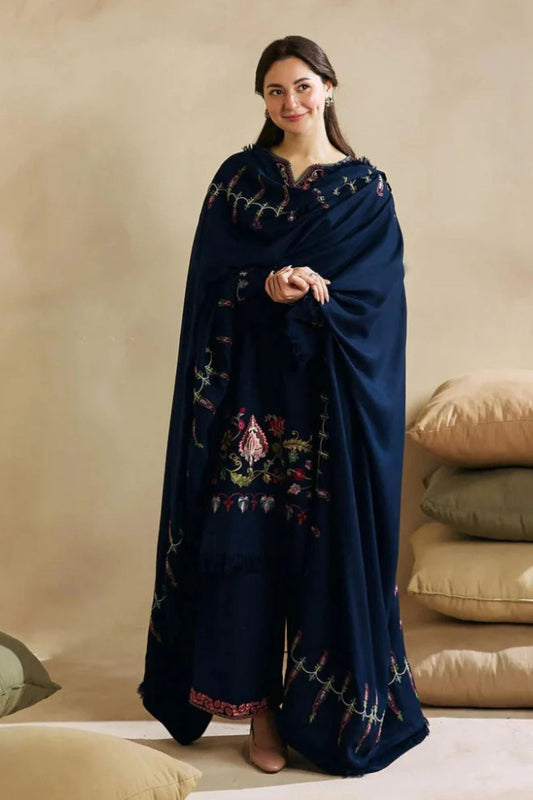 Zara Shahjahan Unstitched Luxury Dhanak Heavy Embroidered 3PC Suit