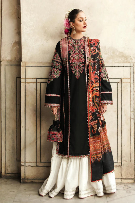 Hussain Rehar Unstitched Luxury Dhanak Heavy Embroidered 3PC Suit