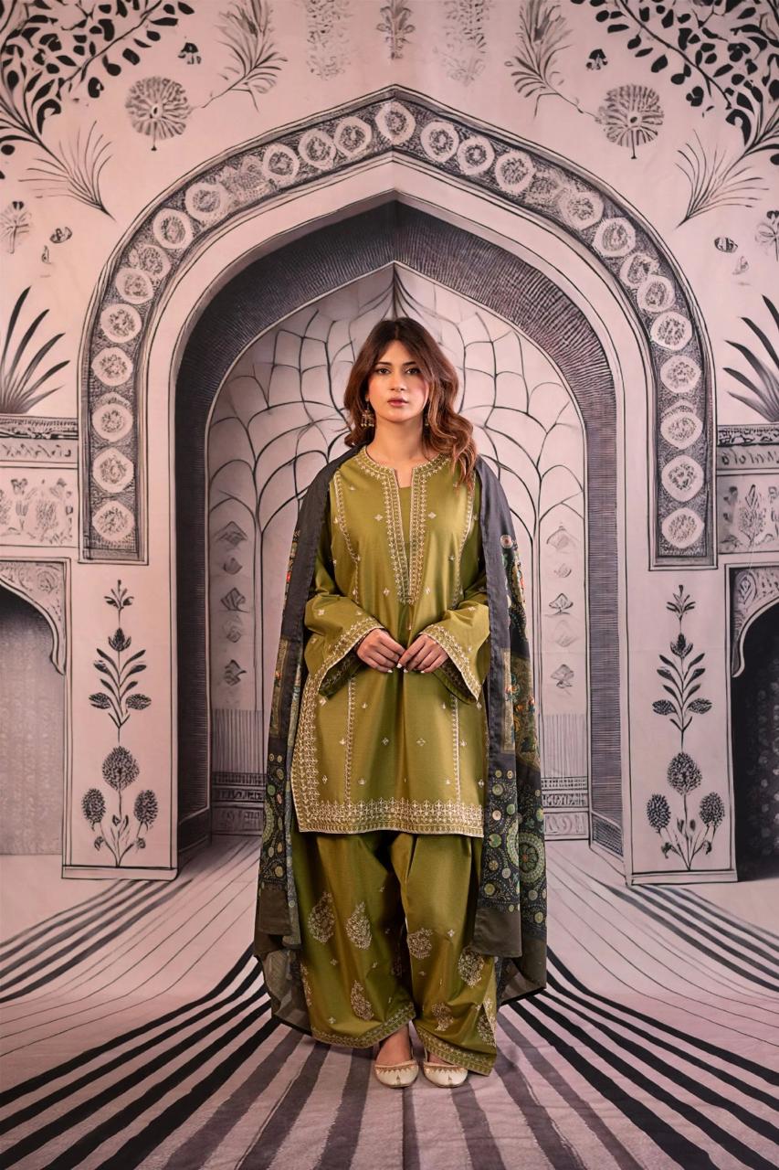 Urge Unstitched Luxury Dhanak Heavy Embroidered 3PC Suit