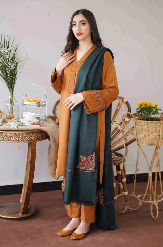 Asling Unstitched Luxury Dhanak Heavy Embroidered 3PC Suit
