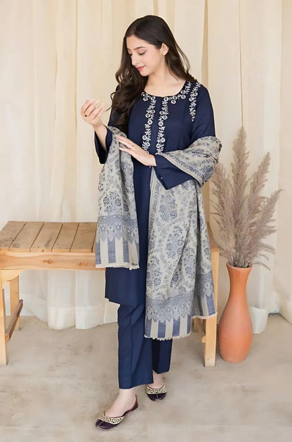Asling Unstitched Luxury Dhanak Heavy Embroidered 3PC Suit