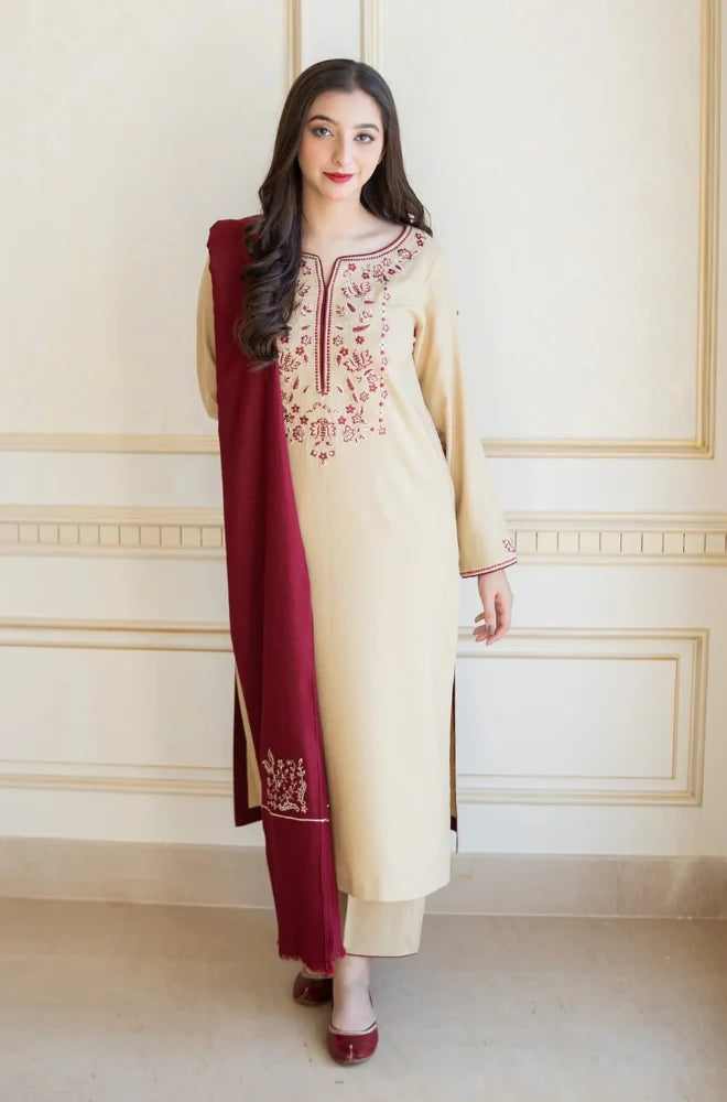 Asling Unstitched Luxury Dhanak Heavy Embroidered 3PC Suit