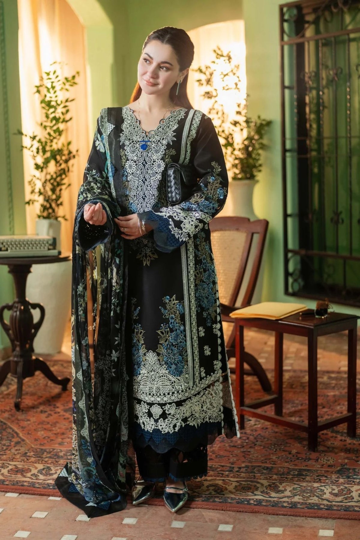 Jade Unstitched Luxury Dhanak Heavy Embroidered 3PC Suit