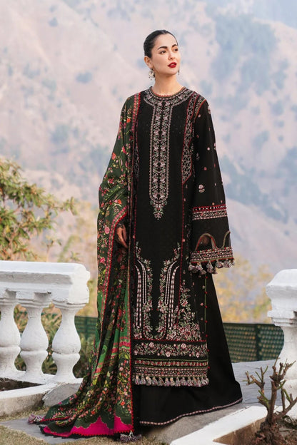 Hussain Rehar Unstitched Luxury Dhanak Heavy Embroidered 3PC Suit