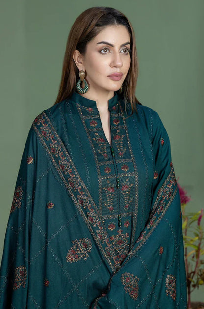 3PC DHANAK UNSTITCHED WITH EMBROIDERED SHAWL